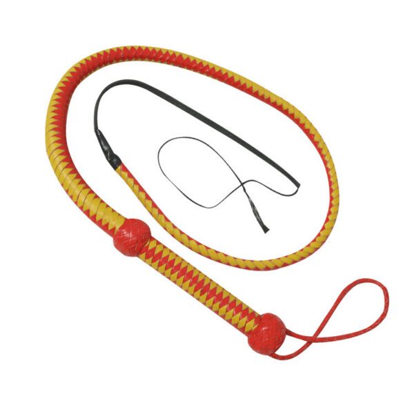 Red and yellow weaving bullwhip