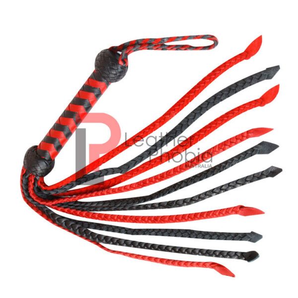 Red and Black Heavy Leather Flogger