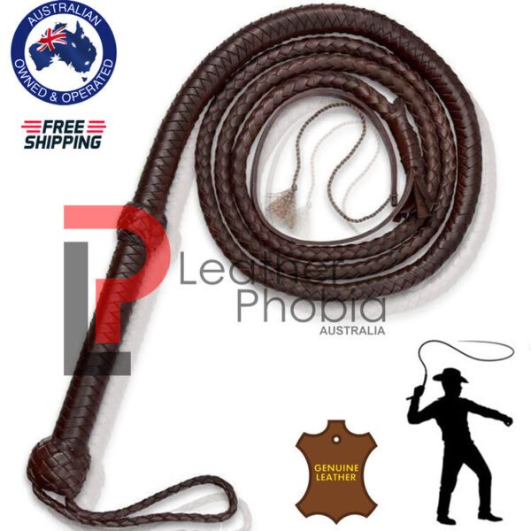 Cowhide Brown color Bullwhip