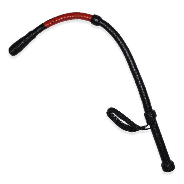 Leather Tail Bullwhip Black and Red