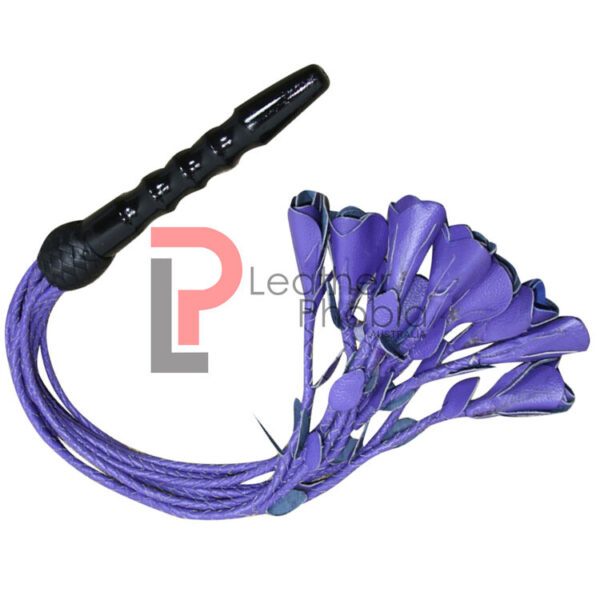 Rose Blue Leather Flogger