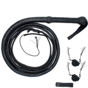 Kangaroo Leather Black Bullwhip