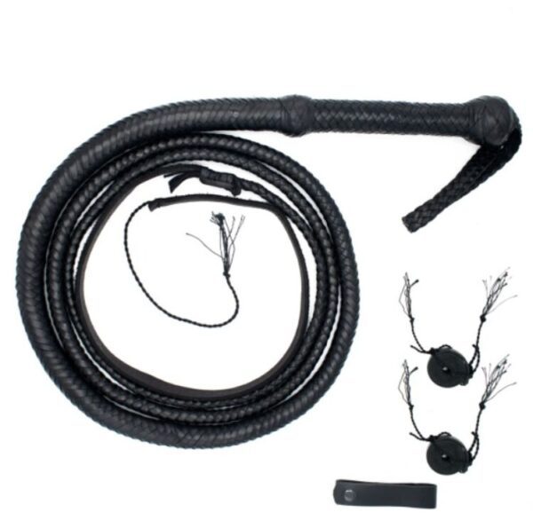 Kangaroo Leather Black Bullwhip