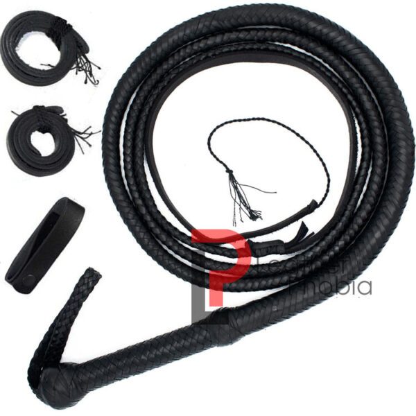 Black Leather Heavy Duty whip