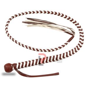 Leather Equestrian brown and white Bullwhip