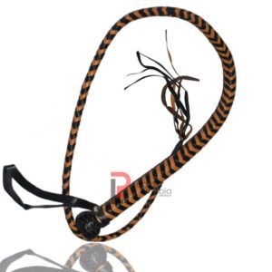 Leather Equestrian brown and white Bullwhip