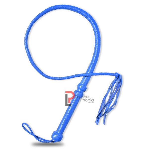 Cowhide Leather blue bullwhip