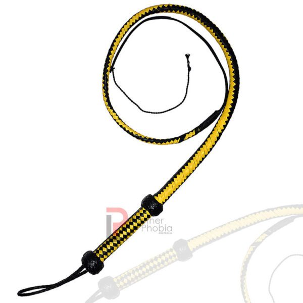 Yellow and Black Weaving Bullwhip 