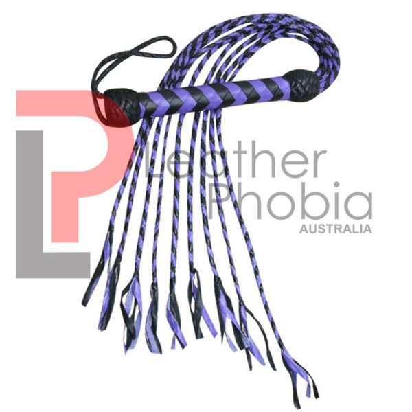 Leather Flogger 9 Braided Tails