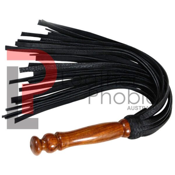 Black Flogger 25 Tails Wood Handle