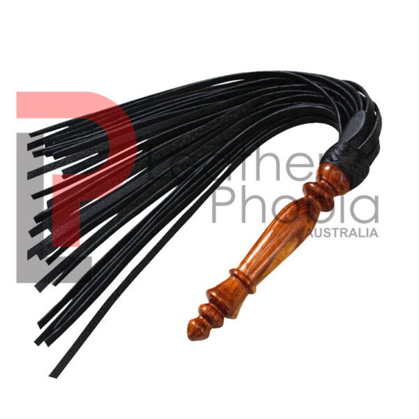 Leather Flogger 25 Tails Wood Handle