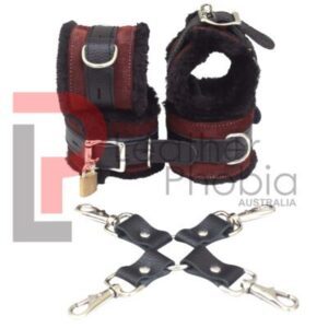 Cowhide Suede Leather cuffs set