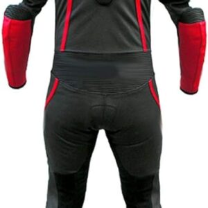 Men's Fashion Real Leather Motorbike Racing Suite Black,XS-5XL back image