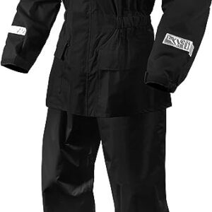 Leather Phobia Motorcycle Rain Suit for Men Women Waterproof Jacket and Pants with High Visibility Reflective Tape full image2