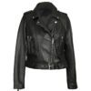 Notch collar Biker Leather Jacket