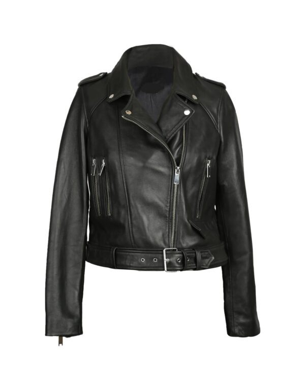 Notch collar Biker Leather Jacket