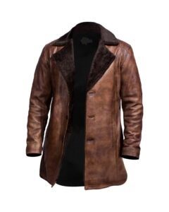 Men's Distressed Brown Fur Coat