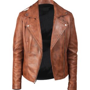 Women's Waxed Brown Biker jacket