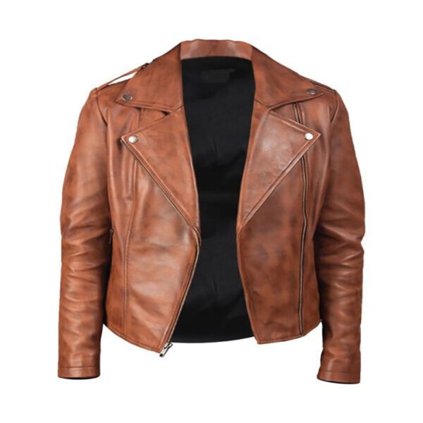 Women's Waxed Brown Biker jacket