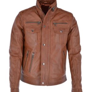 Men's Seven Pocket Biker Real Leather Jacket