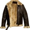 Men's Brown Fur Shearling Leather Jacket