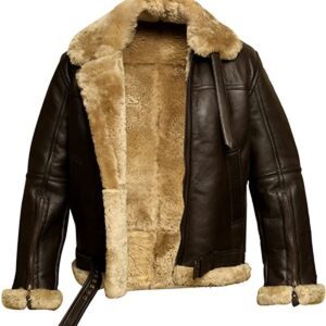 Men's Brown Fur Shearling Leather Jacket