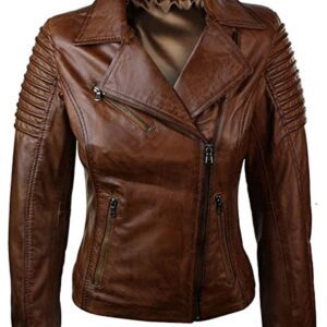 Women's Brown Brando Biker Jacket