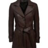 Dark Brown Trench Belted Coat