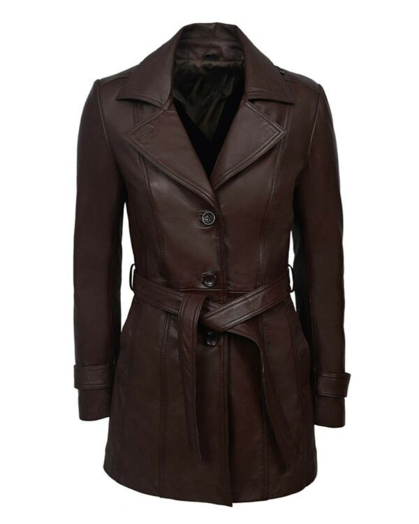 Dark Brown Trench Belted Coat