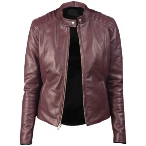 Women's Maroon Biker jacket