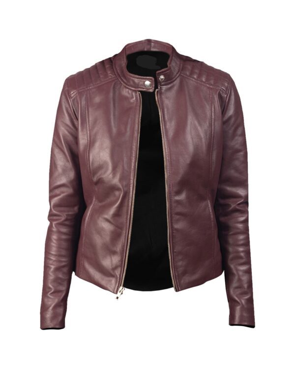 Women's Maroon Biker jacket