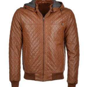 Quilted Detachable Hooded Bomber Jacket