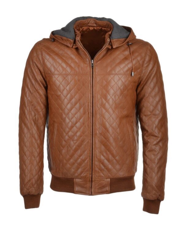 Quilted Detachable Hooded Bomber Jacket